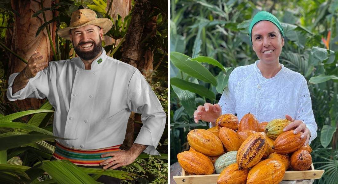 Os chefs Paulo Machado e Morena Leite