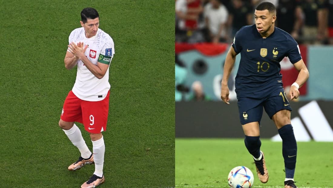 Lewandowski (Polônia) e Mbappé (França) são os destaques do confronto