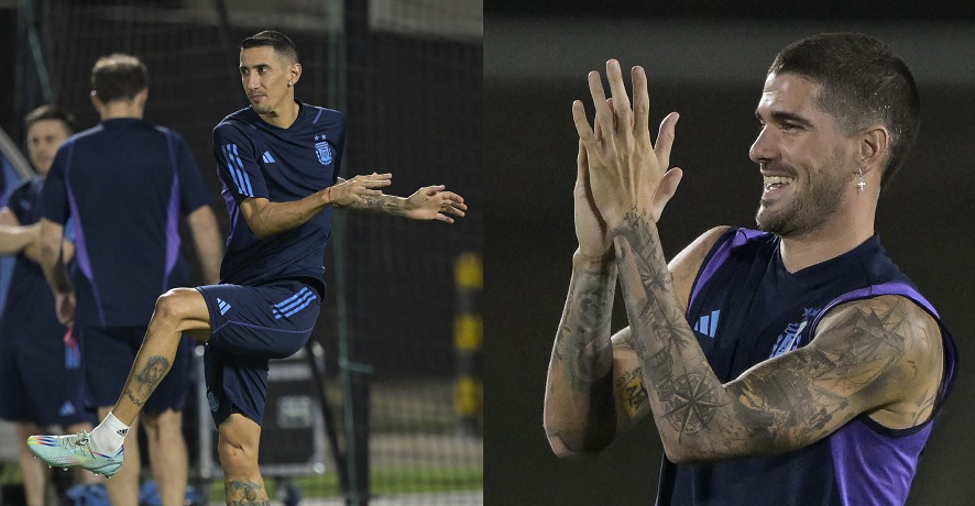 Di María e De Paul participam do último treino da Argentina antes de encarar a Holanda