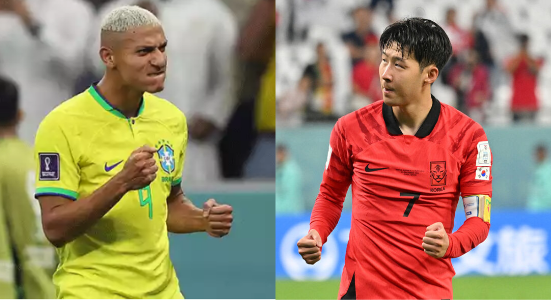 Colegas na Inglaterra, Richarlisson e  Son Heung-min se enfrentam pelas oitavas da Copa 