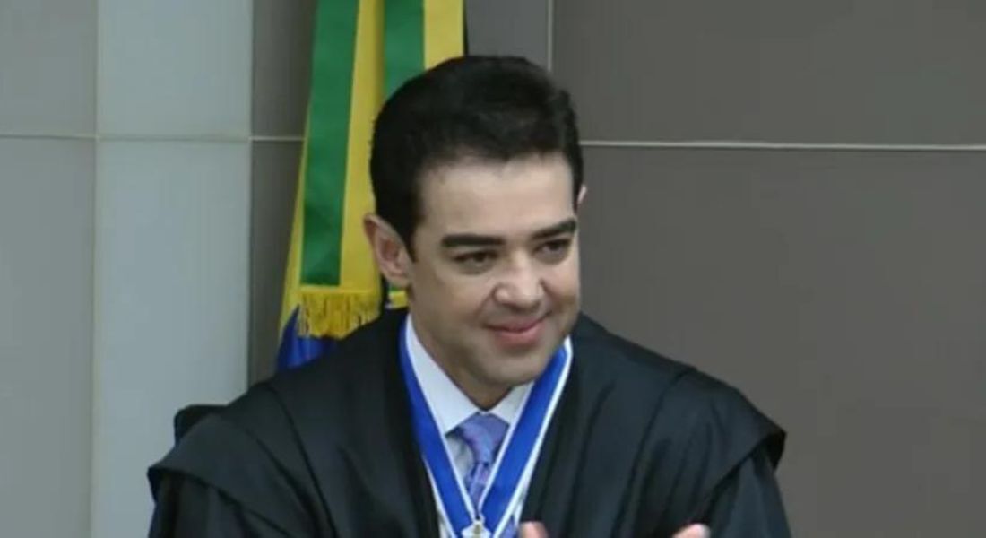 O ministro Bruno Dantas, durante seu cerimônia de posse como presidente do TCU 