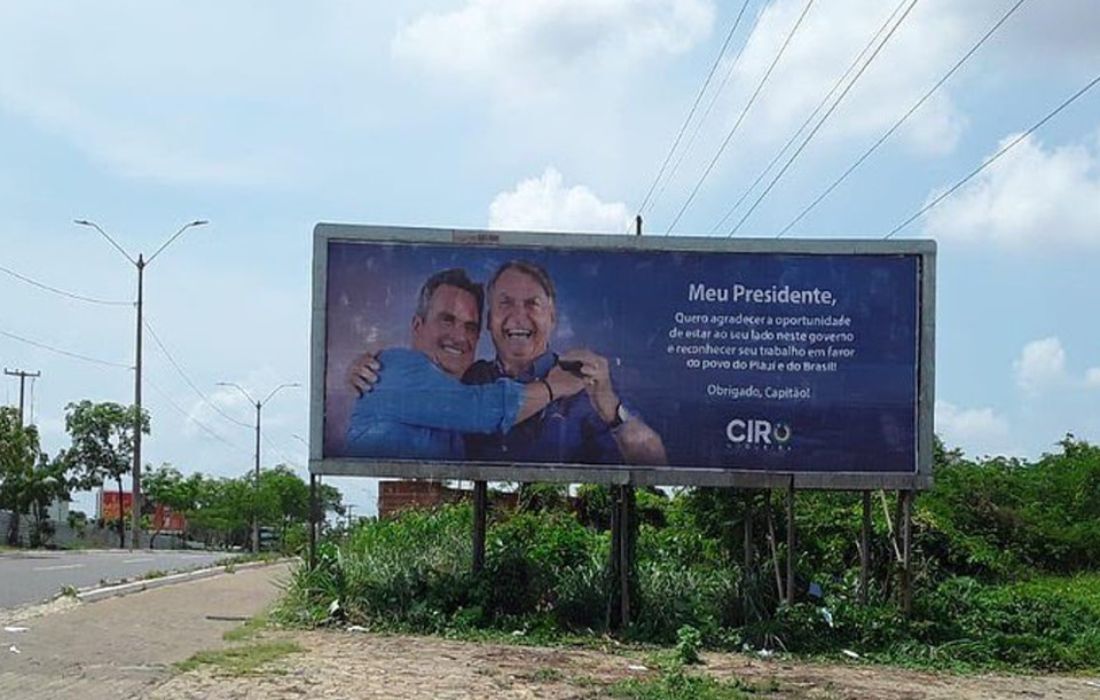 Após outdoor ao lado de Lula em 2018, Ciro Nogueira homenageia Bolsonaro com painéis no Piauí