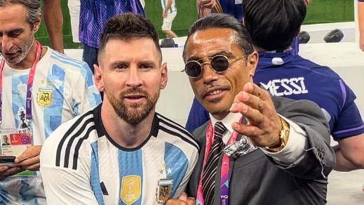 Foto publicada por Nusret ao lado de Messi