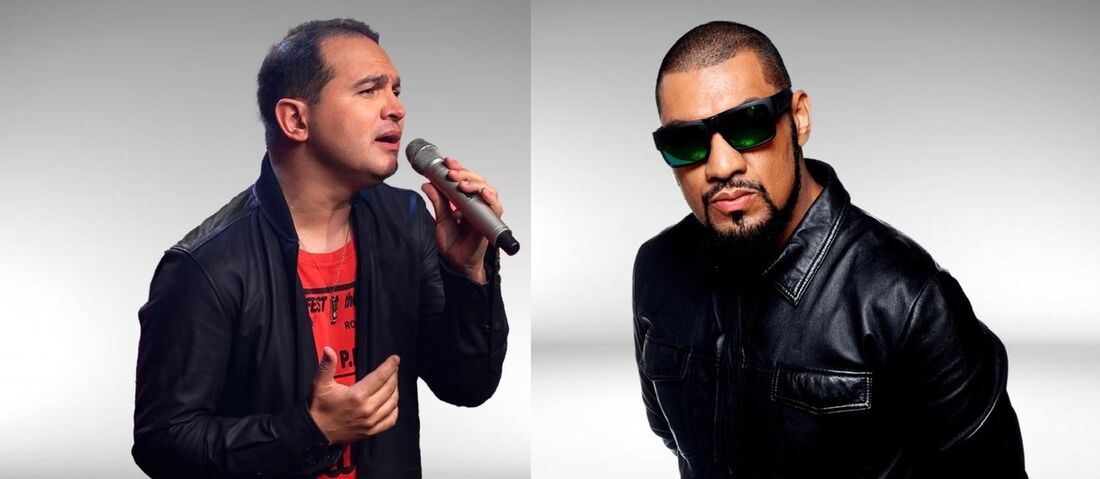 Na foto, o cantor Davi Sacer e o rapper Pregador Luo