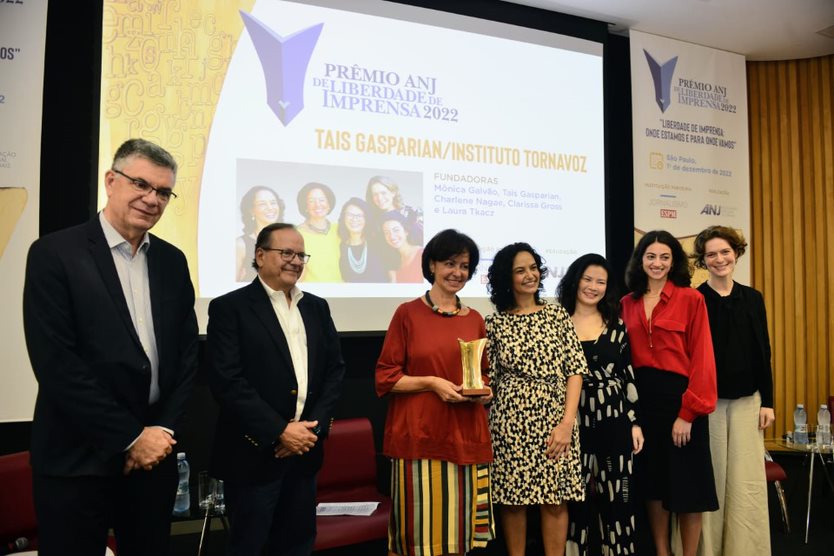 Taís Gasparian e Instituto Tornavoz são homenageados com prêmio ANJ de Liberdade de Imprensa