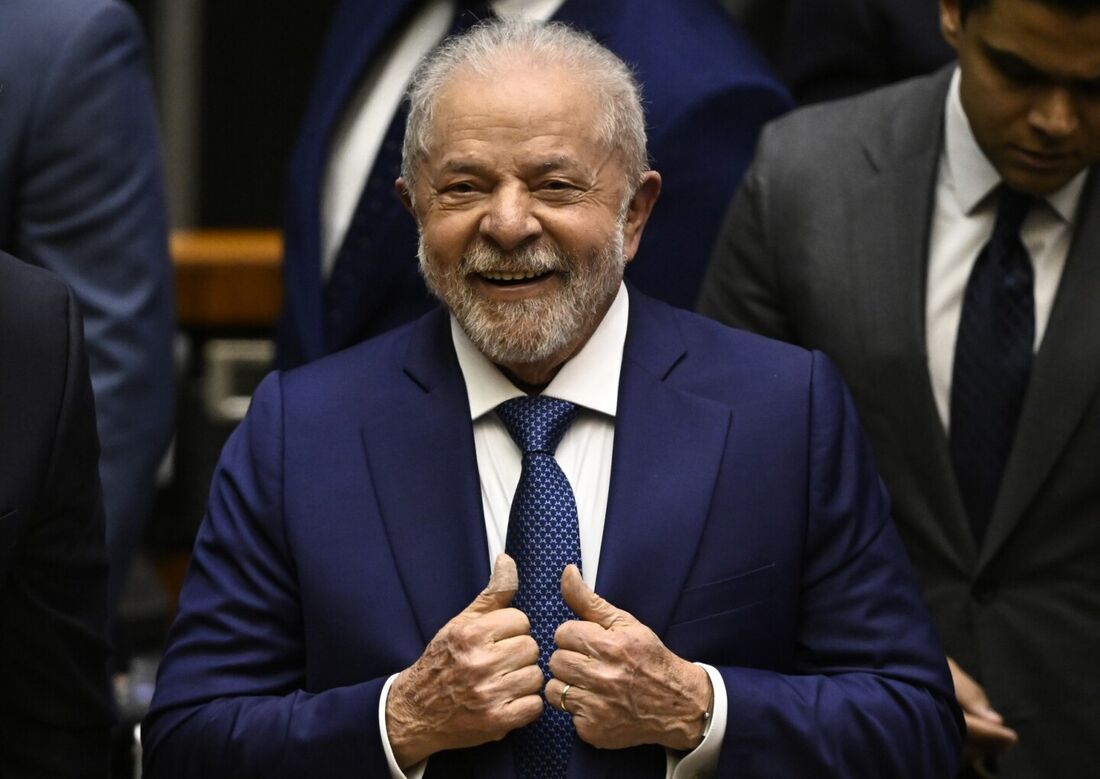 Lula durante cerimônia de posse 