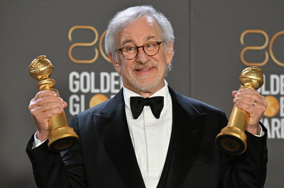 Steven Spielberg na 80&ordm; Prêmio Globo de Ouro, sediada no hotel The Beverly Hilton em Beverly Hills