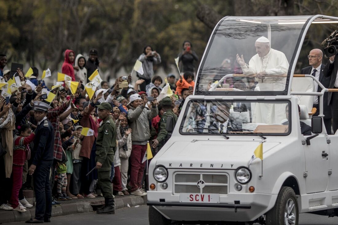 Papa Francisco em visita à Madagascar, em 2019