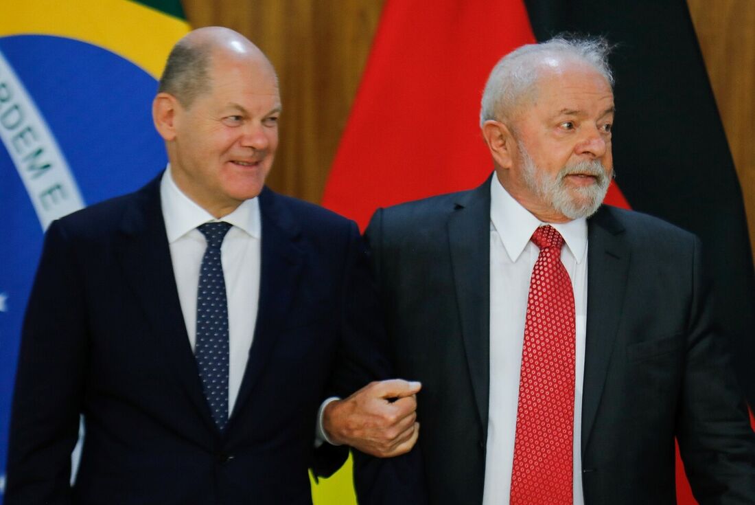 Chanceler da Alemanha, Olaf Scholz e  presidente Luiz Inácio Lula da Silva