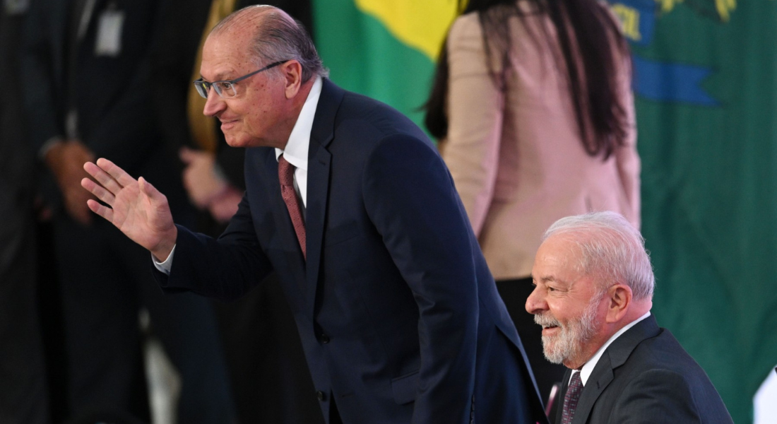 Geraldo Alckmin e Lula na posse como ministro