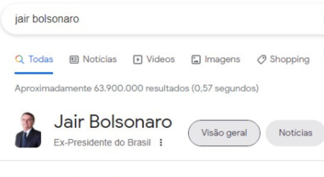 Google atualiza cargo de Bolsonaro