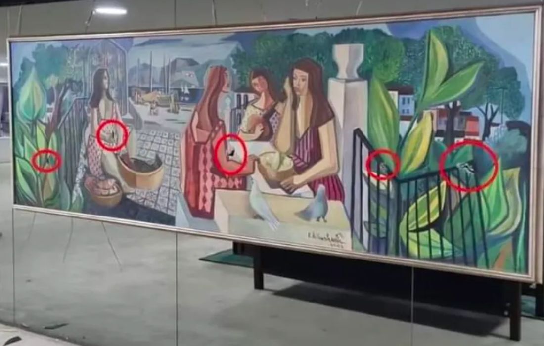 O quadro "Mulatas", de Di Cavalcanti, danificado durante ação terrorista no Palácio do Planalto