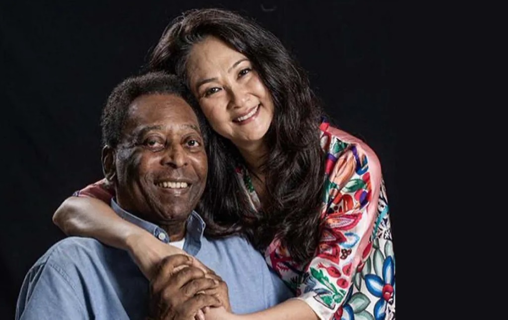 Pelé e Márcia Aoki, sua terceira esposa 