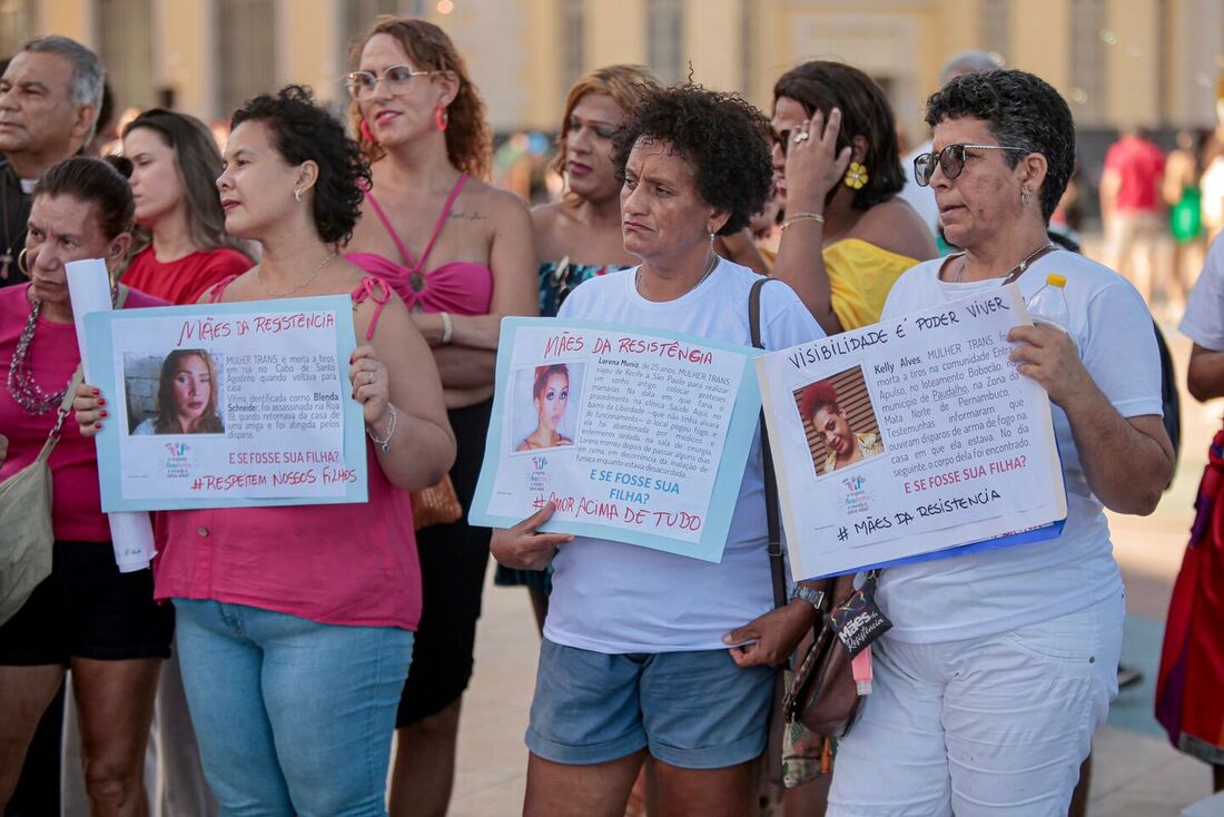 Ato pelo dia da visibilidade Trans, realizado no Marco Zero