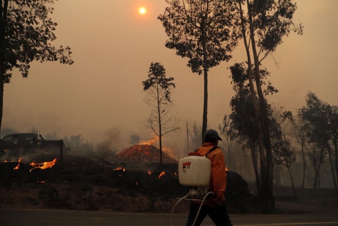 Incêndios florestais no centro-sul do Chile