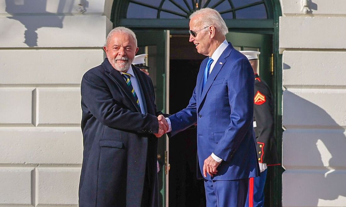 Presidente Luiz Inácio Lula da Silva e presidente Joe Biden, dos Estados Unidos