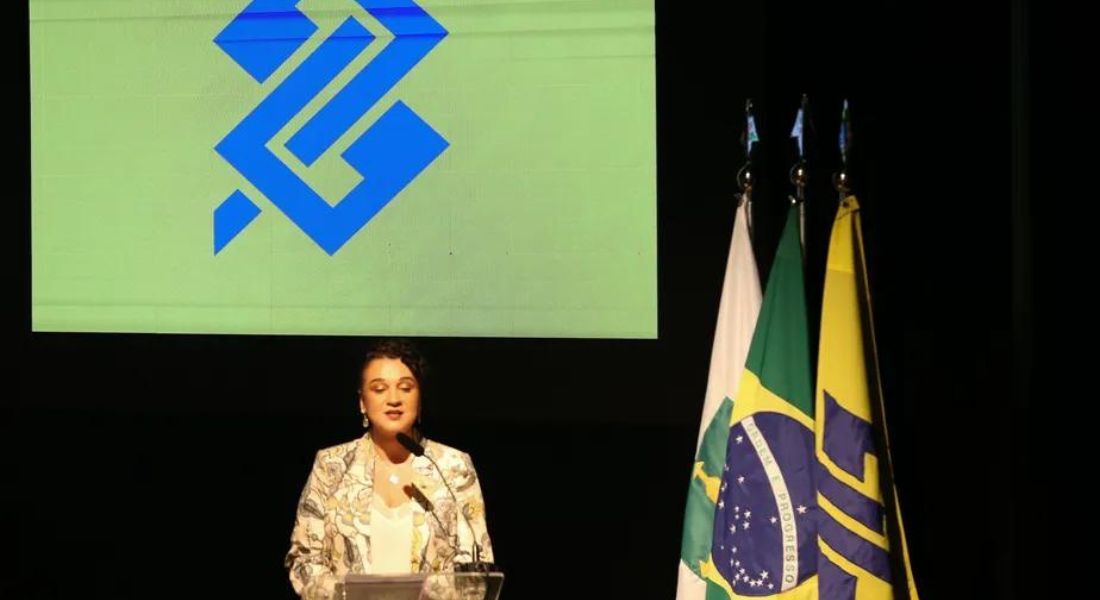 A nova presidenta do Banco do Brasil, Tarciana Medeiros, durante solenidade de posse 