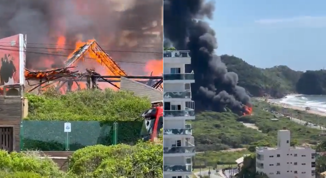 Incêndio em beach club em Itajaí