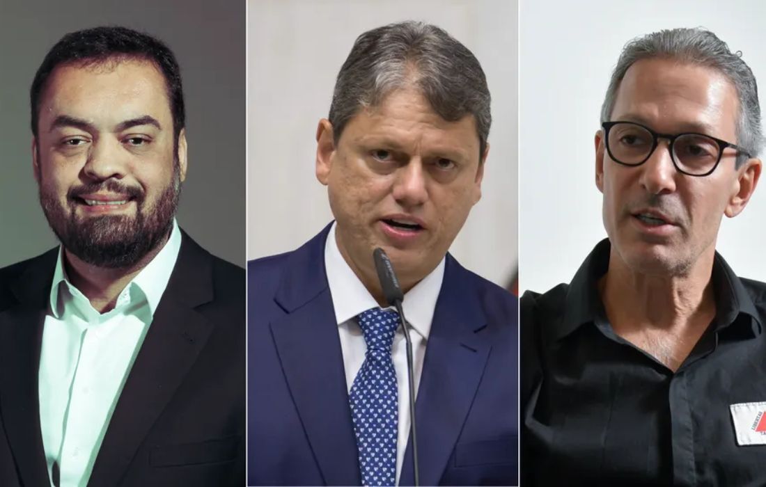 Os governadores do rio, Claudio Castro, de SP, Tarcísio de Freitas, e de Minas, Romeu Zema