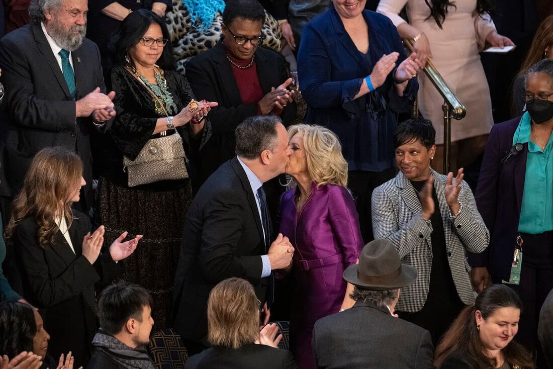 Primeira-dama dos EUA, Jill Biden e marido da vice-presidente, Doug Emhoff