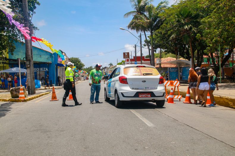 Bloqueio no trânsito durante o Carnaval de Olinda