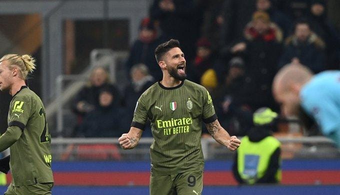 Giroud é a principal esperança de gols da equipe milanista 