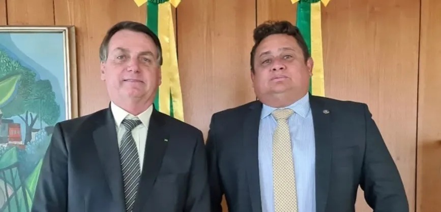 Wallber Virgolino, deputado estadual da Paraíba, ao lado de Bolsonaro