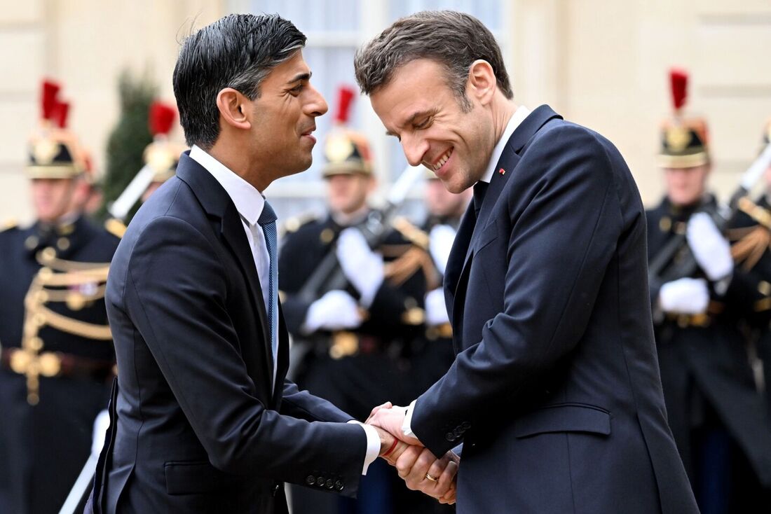 Encontro entre Rishi Sunak e Emmanuel Macron