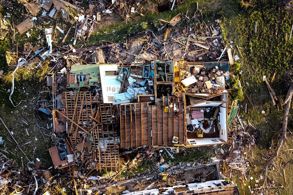 Cenário de destruição no Mississippi