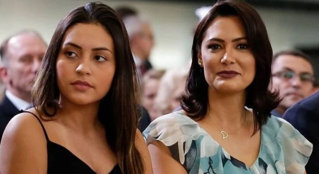 Michelle Bolsonaro e filha mais velha Letícia Firmo