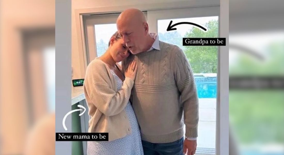 Bruce Willis posta foto com a filha grávida