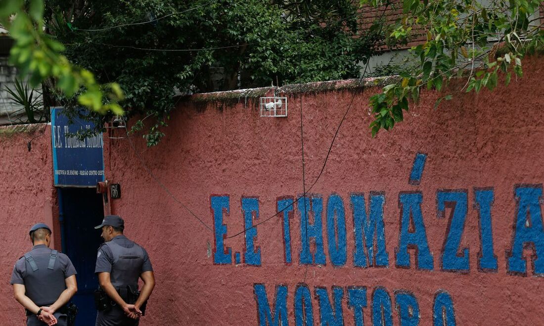 Escola Estadual Thomazia Montoro, na zona oeste da capital paulista, local onde um estudante de 13 anos de idade matou uma professora a facadas, e feriu mais três docentes e dois alunos