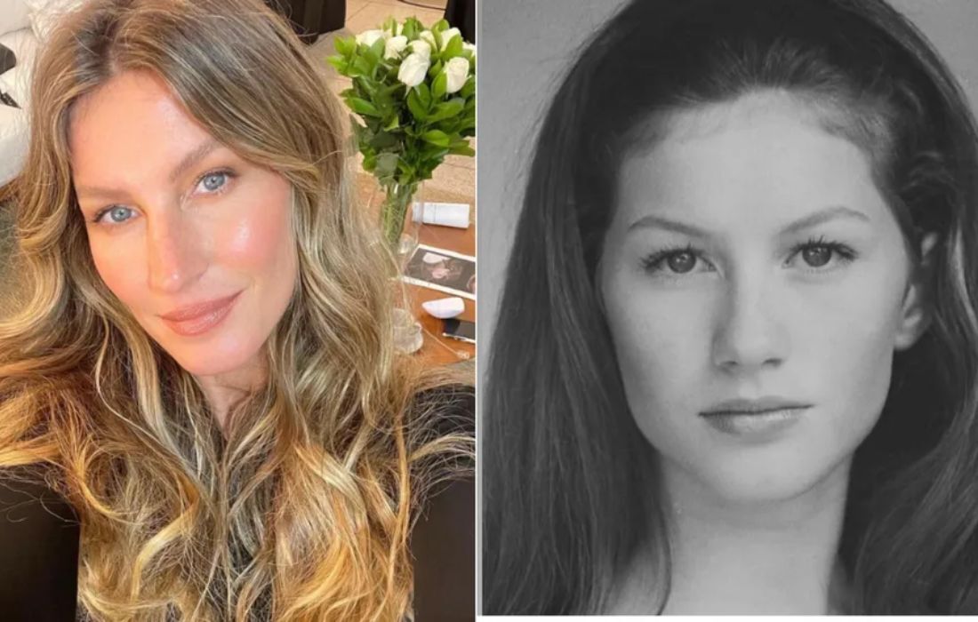 Gisele Bündchen hoje e aos 13 anos 