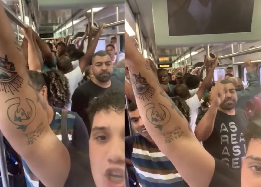 A cantiga entoada pelo jovem é uma reverência ao "Povo de Rua", os Exus e Pombagiras