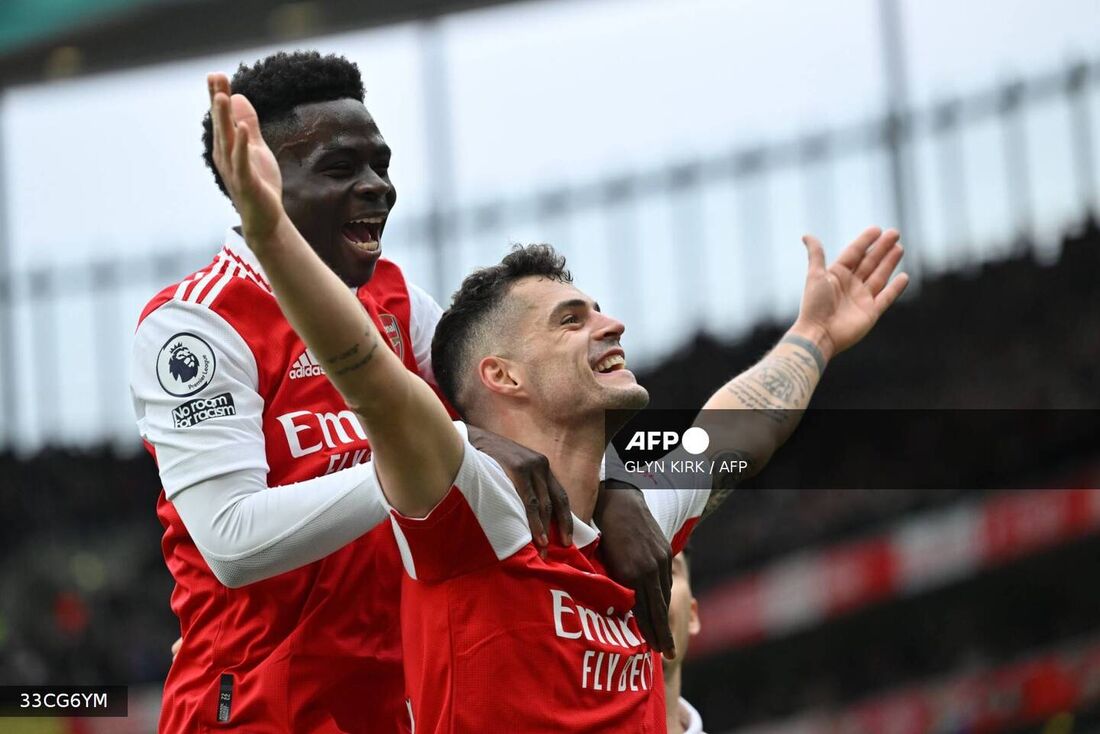 Capitão do Arsenal, Xhaka marcou o quarto gol da equipe diante do Leeds 