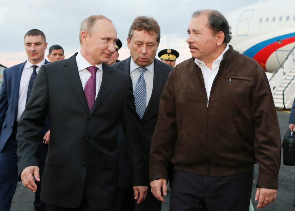 Presidente da Nicarágua, Daniel Ortega, e presidente da Rússia, Vladimir Putin.