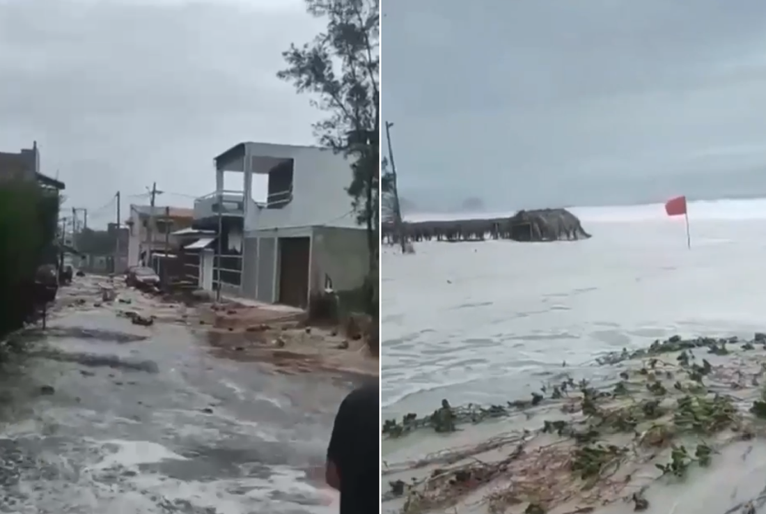 Uma ressaca forte atingiu o mar e causou ondas