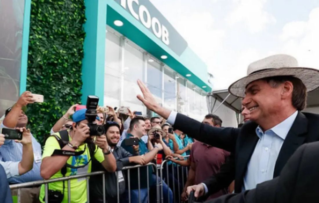 O presidente Jair Bolsonaro durante visita à Agrishow 2019