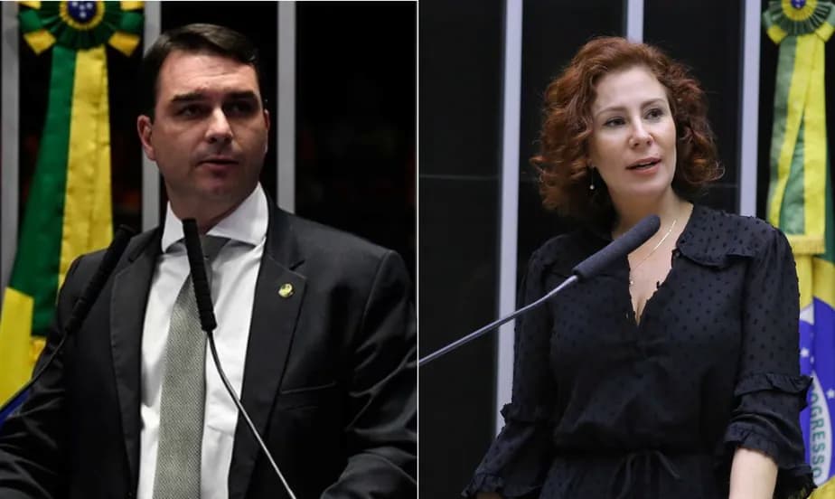 Flávio Bolsonaro e Carla Zambelli