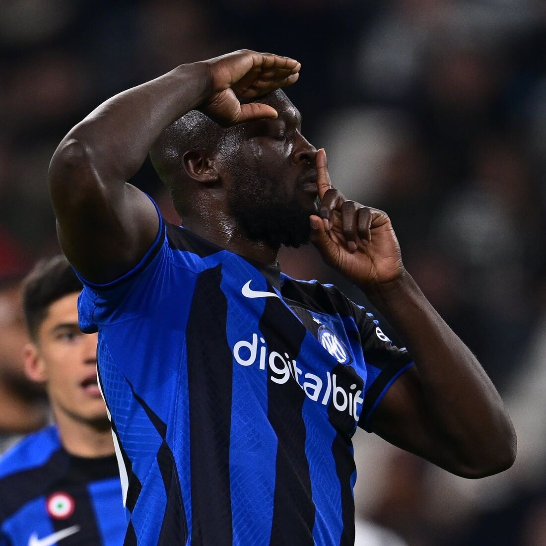 Lukaku fez essa comemoração após marcar o gol de empate contra a Juventus 