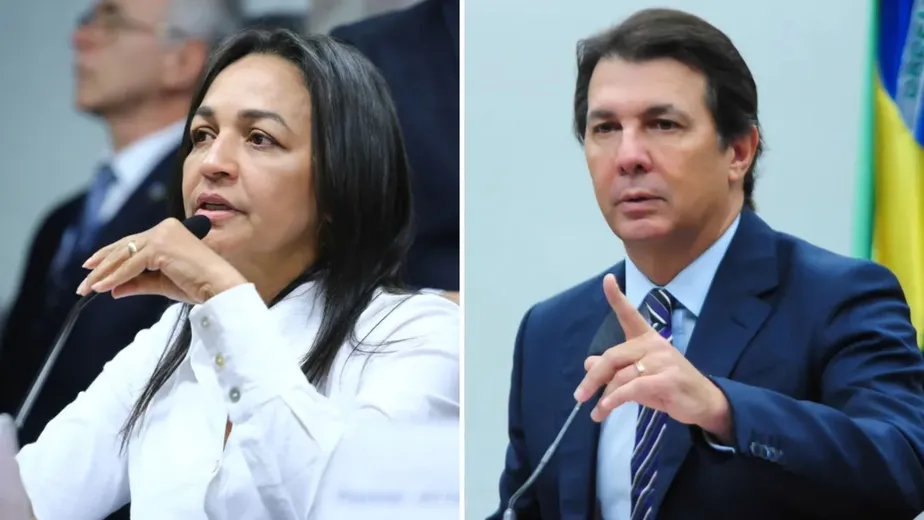 A relatora da CPI do dia 8 de janeiro Eliziane Gama e o presidente Arthur Maia 