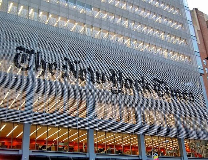 Fachada do New York Times