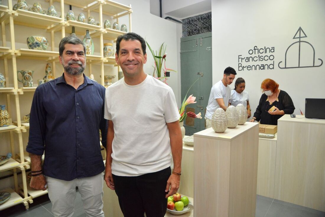 Marcos Baptista, presidente da Oficina, e Fábio Silva, presidente da Casa Zero, em evento de lançamento da parceria