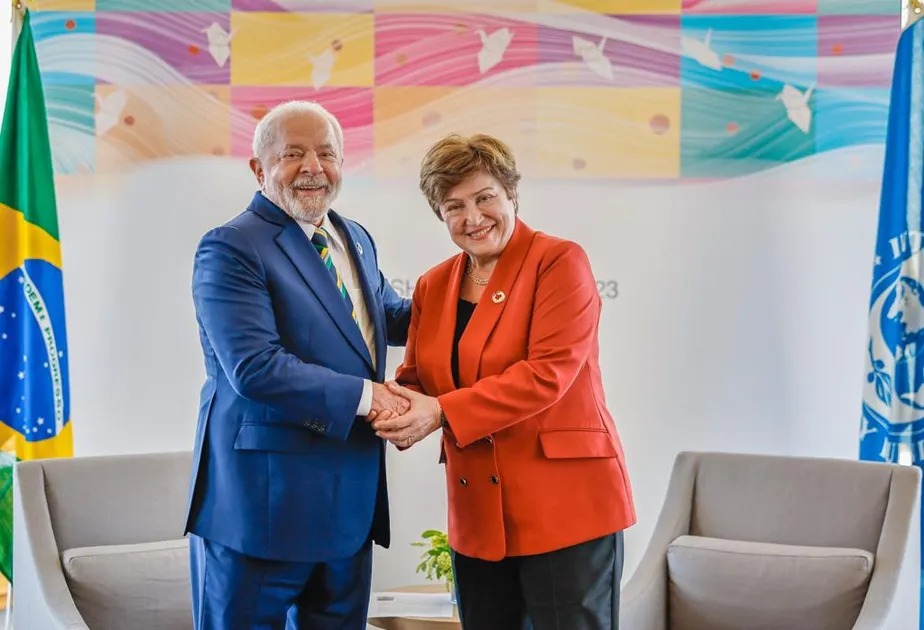 Lula e a diretora-gerente do FMI, Kristalina Georgieva 