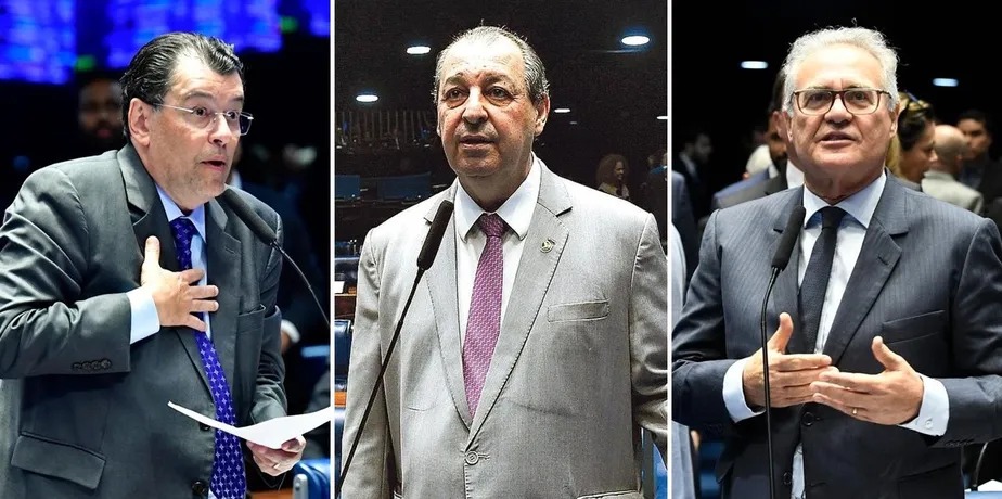 Da esquerda para a direita: Eduardo Braga, Omar Aziz e Renan Calheiros