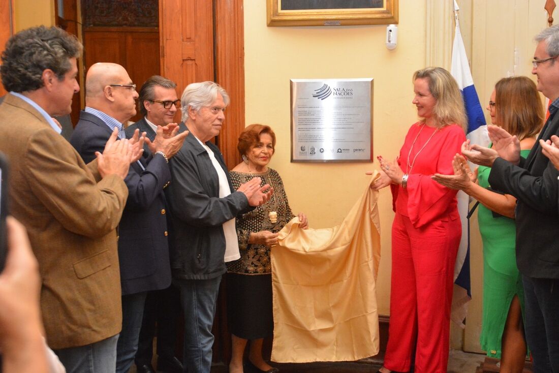 Descerramento da placa da Sala das Nações José Pessoa de Queiroz