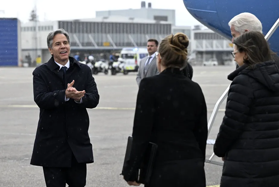 Antony Blinken durante visita a Helsinque, na Finlândia 