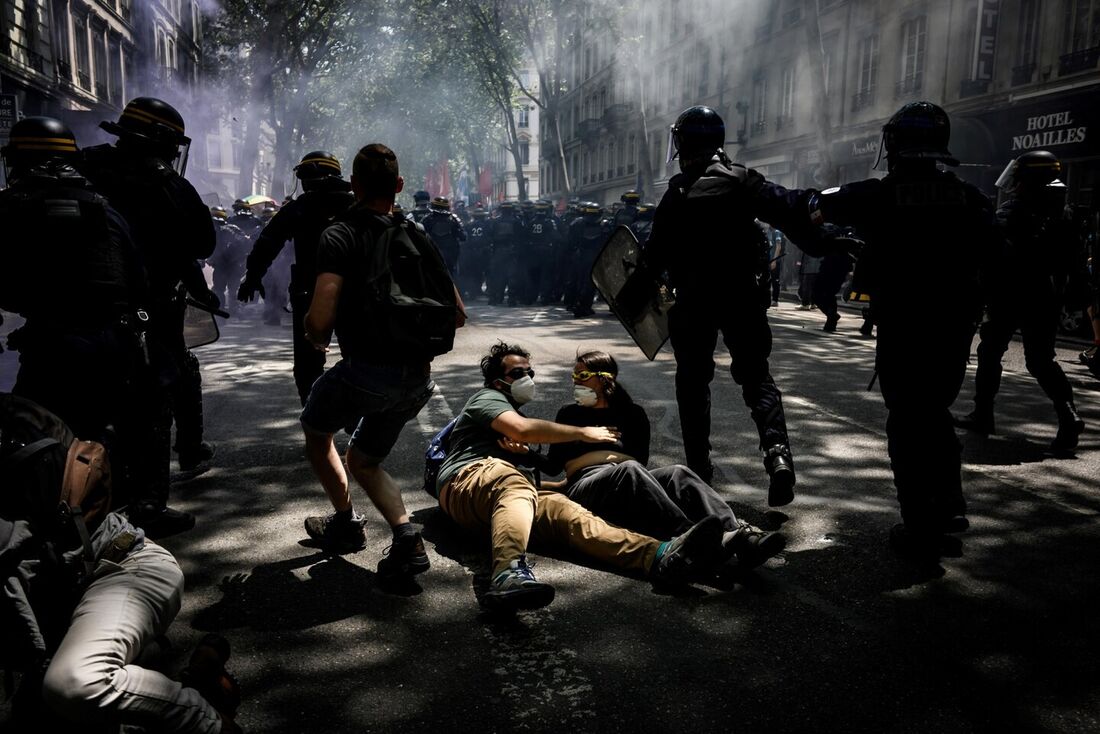 Protesto na França contra reforma da previdência