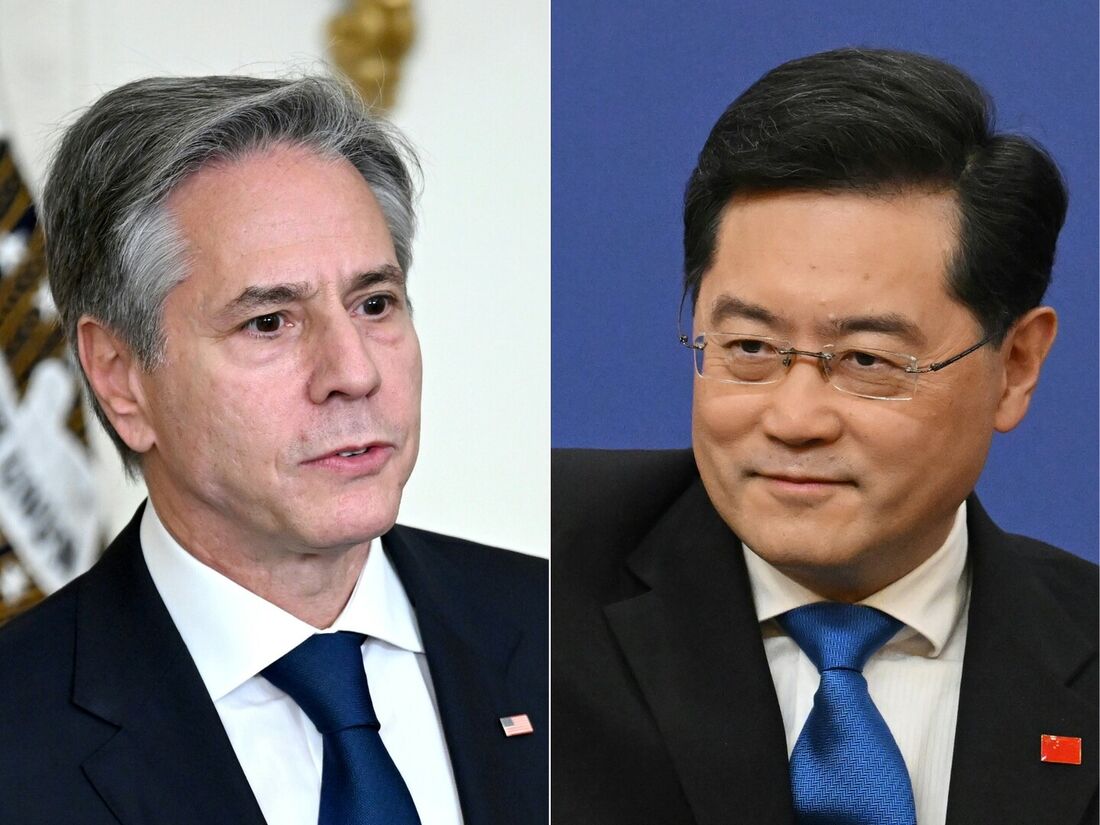 O secretário de Estado Antony Blinken e o ministro das Relações Exteriores da China