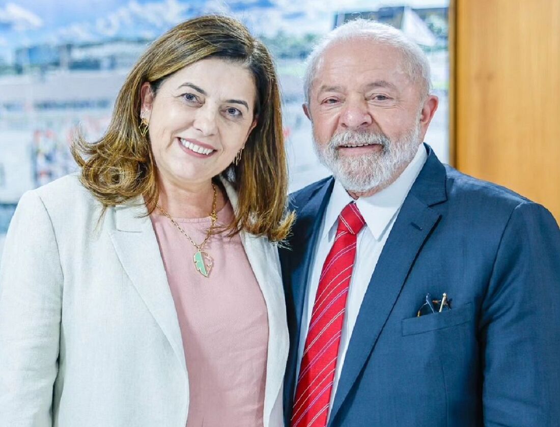 Secretária nacional de finanças do PT, Gleide Andrade, e o presidente Lula